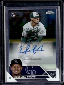 Actualización cromada Topps 2023 Ezequiel Tovar Rookie Base Auto Rockies (57E) - Imagen 1 de 2