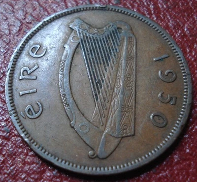 Centavo Irlanda 1950 en buen estado Foto 1 de 2