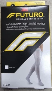 Futuro Anti-Embolie Overknee Length Closed Toe Stockings LG White Moderate-FS - Bild 1 von 2