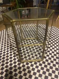 Vintage Brass & Glass 1 Shelf Footed Display Case Cabinet Star Box Collectables - Picture 1 of 7