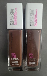 2X Maybelline SuperStay Full Coverage Liquid Foundation 380 Espresso - Picture 1 of 2