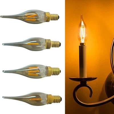 C22 Led Filament Bulb E14 Ses 360/degree Beam Angle Cob Candle Light Bulbs 1w 2w - Image 1 of 4