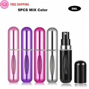 5PCS 5ml Portable Refillable Perfume Atomizer Spray Bottles for Travel - Picture 1 of 19