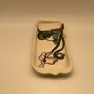 Salamn rechteckiges Vorspeisen Tablett 15 cm lang, handbemalt - Bild 1 von 6