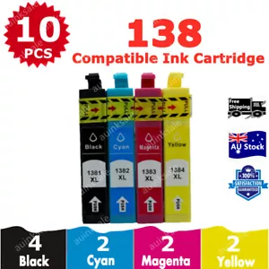 10x Compatible Ink Cartridge 138 T138 For Epson WF 545 435 7510 633 3530 645 630 - Picture 1 of 6
