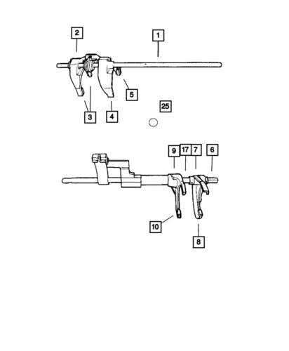 Riel de cambio de marcha atrás de transmisión genuina Mopar 2001-2006 Dodge Ram 1500 5018861AA Foto 1 de 1