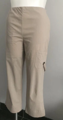 Calça elástica feminina Marla Wynne cropped com bolsos cintura elástica tamanho 14 nova com etiquetas - Imagem 1 de 4