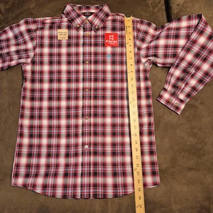 ARIAT PRO SERIES BUTTON DOWN SHIRT KENNETH LONG SLEEVE RED PLAID STRETCH BOYS L - Picture 1 of 15