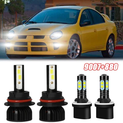 Combo de faros LED de haz alto/bajo + bombillas antiniebla para Dodge Neon 2003-2005 4X Foto 1 de 4