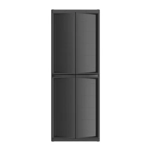 Hyper Tough Plastic 4-Shelf Garage Storage Utility Cabinet, Black - Picture 1 of 12