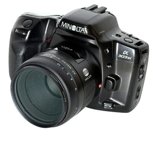 Minolta @ 303 si - SLR Film Camera w/ Minolta AF Macro 50mm f:3.5 Close Up Lens - Picture 1 of 18