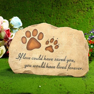Pet Memorial Stone Pet Memory Stepping Stone Cat Dog Headstone Garden Memoria... - Picture 1 of 8