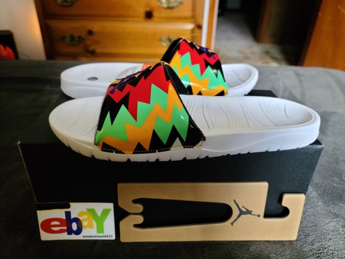 AIR JORDAN BREAK SLIDE 7 RETRO 2020 LEPRE WHT CORTE VIOLA BLK AR6374 102 NUOVO CON ETICHETTE