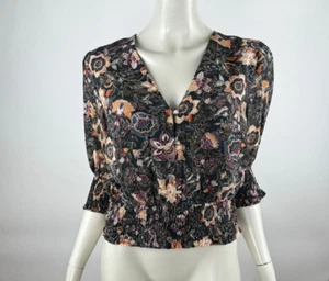 Cupcakes and Cashmere Abra Floral Blouse Women M NWT $99 Lined 3/4 Sleeve V-veck - Picture 1 of 13