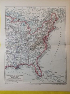 1890 Eastern UNITED STATES Vintage MAP New York Florida NJ ORIG 11.5 x 9.5 C18-4 - Picture 1 of 3