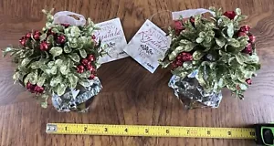 2 New Ganz Kissing Krystals Mistletoe Jewel Christmas Ornaments - Picture 1 of 3