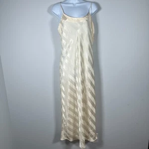 Vintage Victorias Secret Y2K Slip Gown Evening Dress Sz M Ivory Satin Backless - Picture 1 of 12