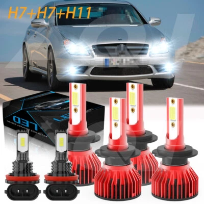 For Mercedes-Benz CLS550 2007 2008 2009-2011 WHITE LED Headlight+Fog Light Foto 1 de 4