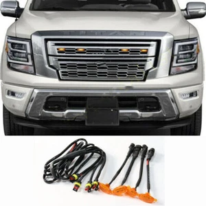 For Nissan Titan 2017-2024 yellow Raptor Style Grill LED Marker Light Kit - Imagen 1 de 2
