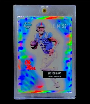 JAXSON DART ROOKIE REFRACTOR RC SP Insert Blue Chrome Silver Holo OLE MISS - Image 1 of 4