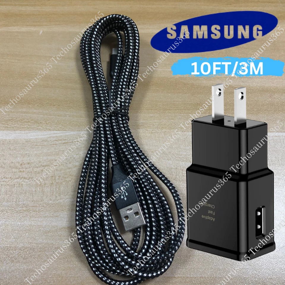 USB Fast Charger Wall Power Adapter 10Ft Long Type C Cable For Samsung Android - Image 1 of 4