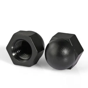 Tuercas de plástico gorra bellota nailon negro cabeza cúpula tuerca decoración - M3 M4 M5 M6 M8 M10 M12 - Imagen 1 de 7