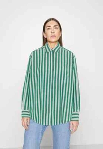 GAP Women's The Big Shirt Striped Size XL Green White Button Back Oversized NWT - Picture 1 of 11