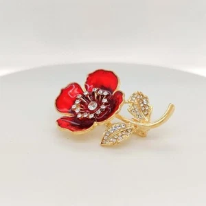 Red Flower Brooch for Women Gift for Her - Picture 1 of 6