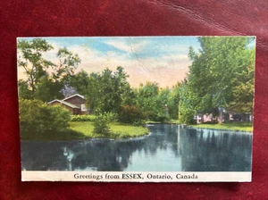 c1953 Greetings From Essex, Ontario, Canada Vintage Postcard - Picture 1 of 2