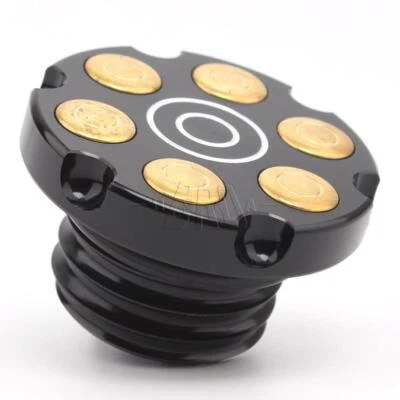 Tapa negra del tanque de combustible para motocicleta para Harley Sportster Touring Softail Dyna Foto 1 de 4