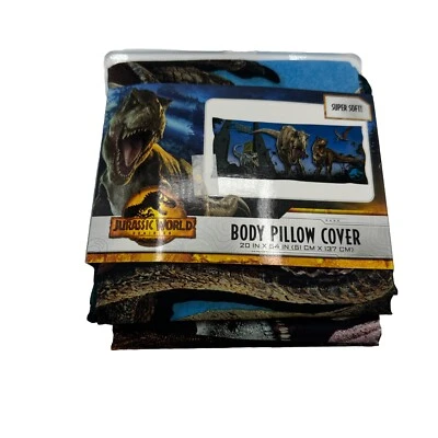 Jurassic World Dinosaur Body Pillow Kid Cover Measures 20 x 54 inch Zippered New - Image 1 of 3