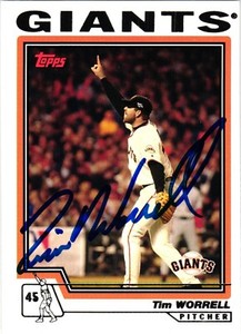 Tim Worrell Signed 2004 Topps MLB Baseball card Giants #38