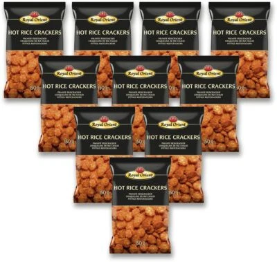 10er Pack ROYAL ORIENT Hot Rice Crackers (10x 150g) | Pikante Reiscracker - Bild 1 von 2