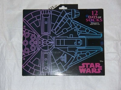 Womens 12 Days of Socks Star Wars ship schematics Christmas Advent NIB - Image 1 of 2