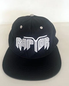 RAPTOR BLACK & WHITE COTTON EMBROIDERED BASEBALL CAP HAT TRUCKER SNAPBACK - Picture 1 of 5