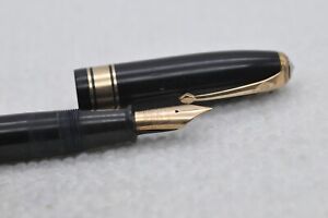 Nice Rare Vintage Conway Stewart No100 Fountain Pen Black & Gold Trim Flexy Nib