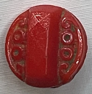 Antique Ornate Red Glass Button Vintage Crafting Crafts - Image 1 of 4