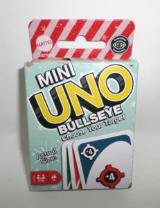 Mini Uno Card Game Bullseye Edition Mattel Games Colorblind Accessible Ages 7+ - Picture 1 of 9