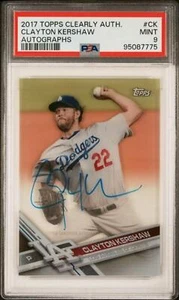 2017 Topps Clearly Authentic #CAAU-CK Clayton Kershaw PSA 9 MINT Auto Dodgers - Picture 1 of 2