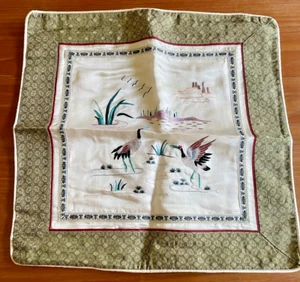 2 Vintage Dun Huang Chinese Embroidered Birds Flowers Pillow Covers/ Shams - Picture 1 of 9