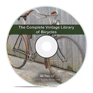 Classic Vintage Bicycles, 53 Books, Tricycle, How to Build, Repair CD DVD H76 - Picture 1 of 7