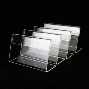 25PCS Mini Clear Plastic Display Holder Label Price Name Card Tag Shop Stand - Picture 1 of 9