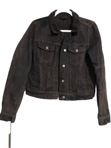 Free People Rumors Jean Denim Jacket Tie Dye Blotch Cropped Size Medium - Picture 1 of 19