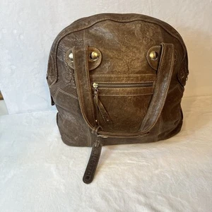 GUSTTO Brown Setelah Genuine Leather Super SOFT Leather Tote Bag Gold Accents - Picture 1 of 22