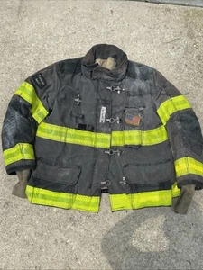 Firefighter Janesville Lion Apparel Turnout Bunker Coat 52 X 32 2012 BLACK - Picture 1 of 14