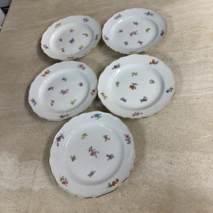 Meissen Procelain Plates Floral Gold Trim Lot of 5 7” - Picture 1 of 8
