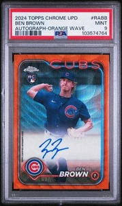 ⚾ 2024 Topps Chrome Update Ben Brown Orange Wave Auto /25 PSA 9 Cubs RC ⚾ - Bild 1 von 2