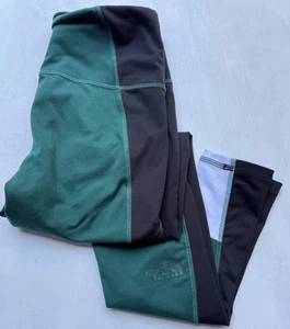 THE NORTH FACE PERFECT CORE HIGH RISE Leggings GREEN Colorblock Womens S Pants - Picture 1 of 8