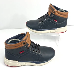 Levis Peak Botas al Tobillo Azul Marino Tostado Parte Superior Alta Cuero Ligero Entrenadores Reino Unido 4 - Imagen 1 de 4