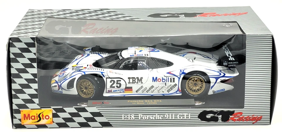 Maisto GT Racing 1:18 Porsche 911 GT1 Le Mans (1998) Collectible Diecast - Image 1 of 4